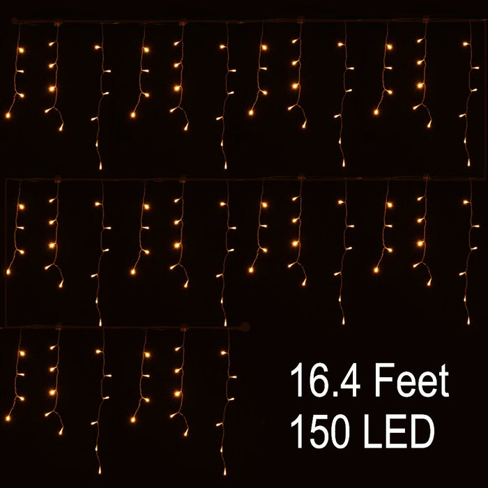 5M/16.4FTx0.6M/2FT 150LED Extendable Fairy curtain Icicle Light 8 model connectable Icicle String Light