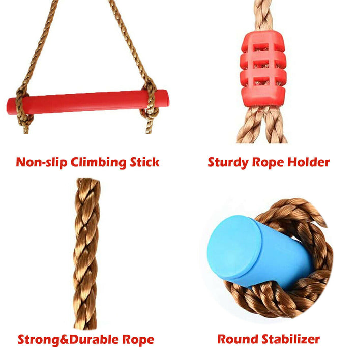 6 Rungs Swing Climbing Rope Ladder Hang for Kids Children Playground Exercise