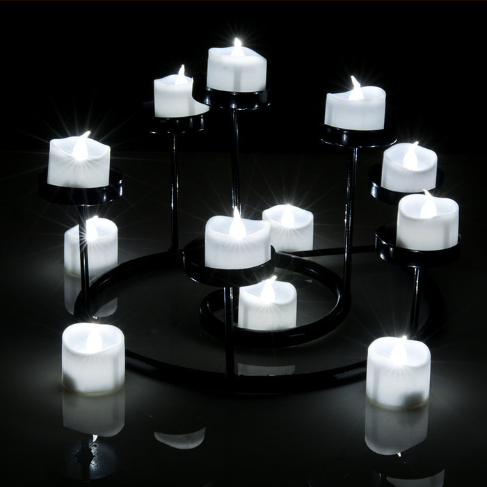 6Pcs LED Tealight Candles Battery Operated Flameless Smokeless for Wedding/Party Decorations Cool White