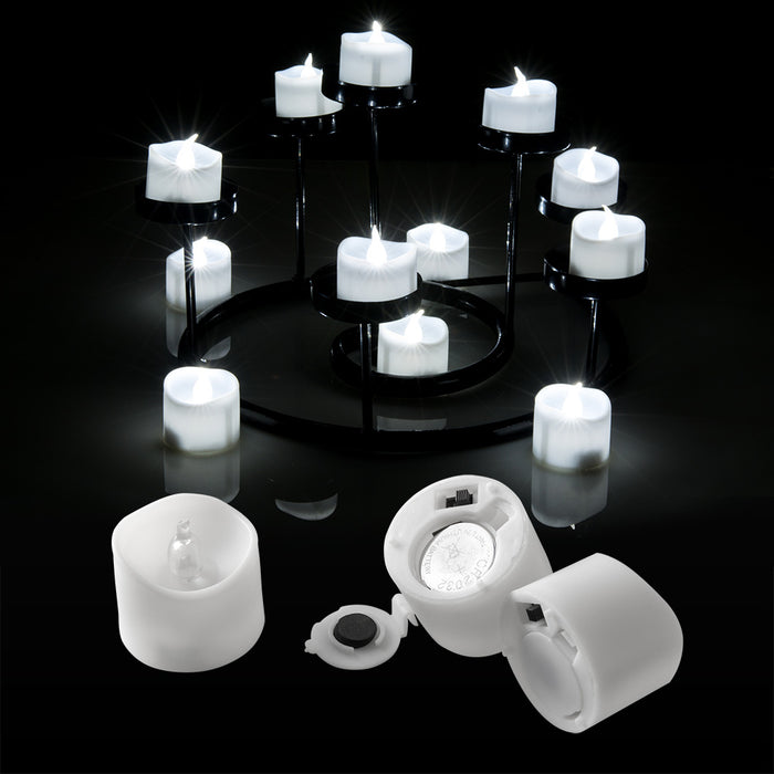 6Pcs LED Tealight Candles Battery Operated Flameless Smokeless for Wedding/Party Decorations Cool White