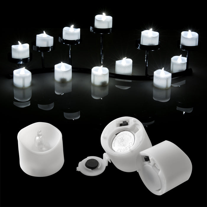 6Pcs LED Tealight Candles Battery Operated Flameless Smokeless for Wedding/Party Decorations Cool White