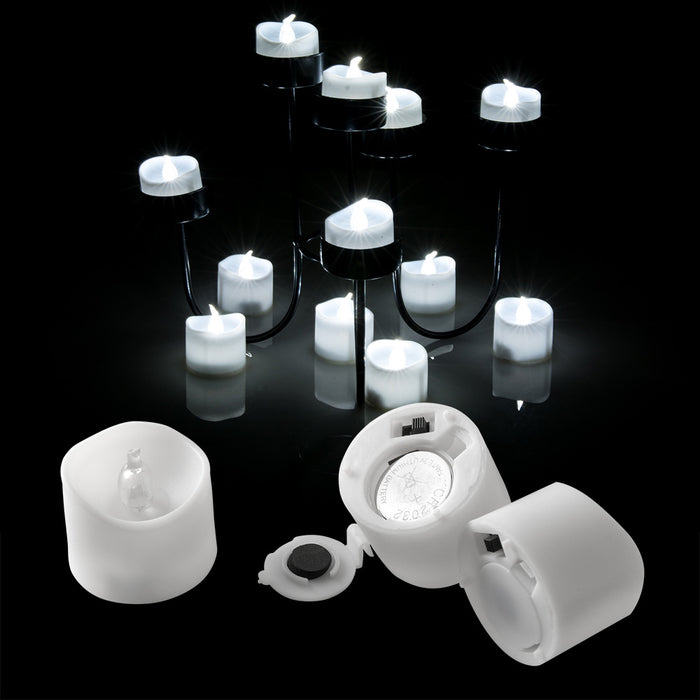 6Pcs LED Tealight Candles Battery Operated Flameless Smokeless for Wedding/Party Decorations Cool White