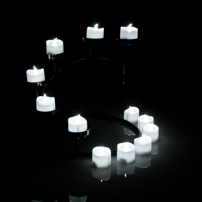 6Pcs LED Tealight Candles Battery Operated Flameless Smokeless for Wedding/Party Decorations Cool White