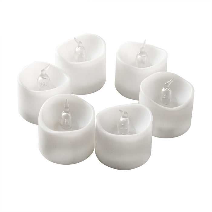 6Pcs LED Tealight Candles Battery Operated Flameless Smokeless for Wedding/Party Decorations Cool White