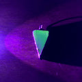 Erie Glass Artisan Made Pendant Green Uranium Glass Glow Glass Handcrafted Jewelry 3/8 in x 7/8 in