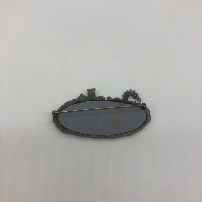 American Jewelry Chain Company Loch Ness Mirror Brooch