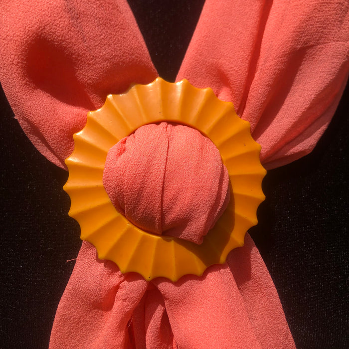 Mustard Yellow Bakelite Buckle Scarf Holder