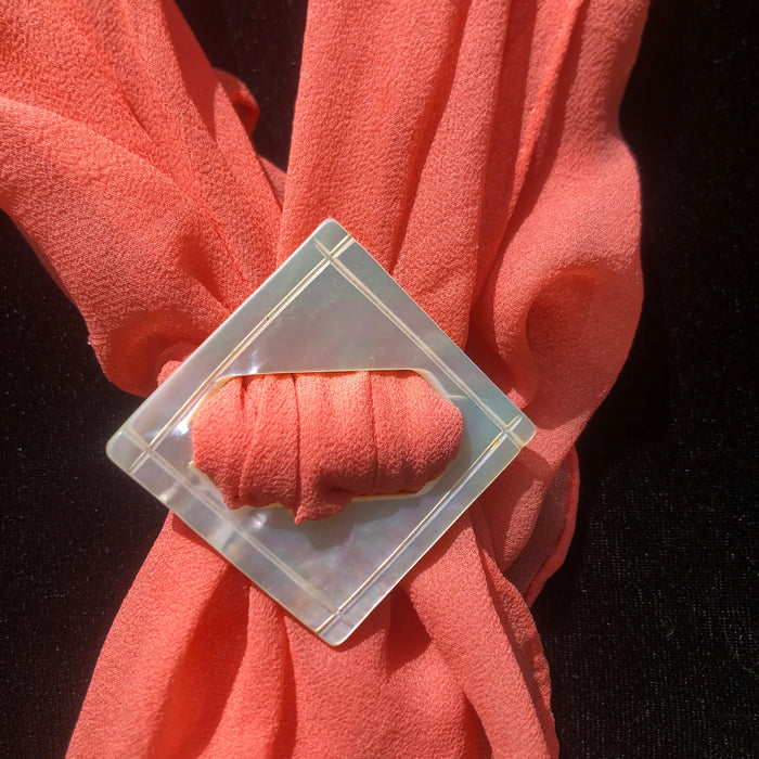 Square Mother Of Pearl Buckle MOP Scarf Holder