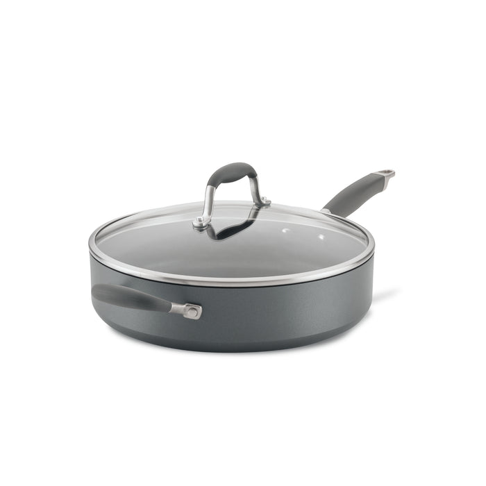 For braising and one-pot meals – hard-anodised aluminium – Anolon Advanced Home Nonstick Covered Saute with Helper Handle 30cm/4.7L Moonstone
