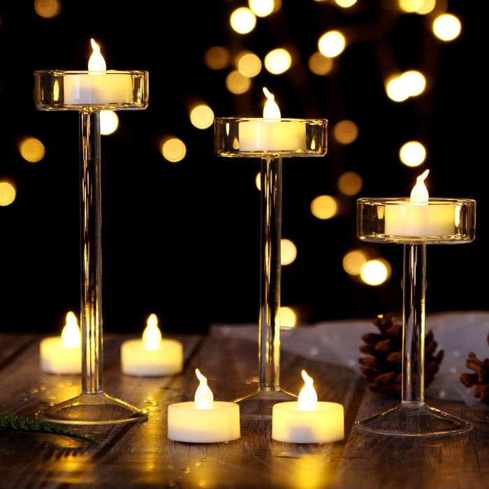 AGPtEK 12Pcs Battery Operated Tea Lights Fameless Candle Led Candles with Timer, Flickering Warm White