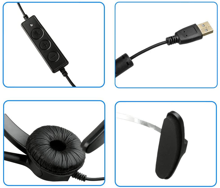 AGPtEK Call Center Hands-Free Noise Cancelling Corded Monaural Headset with Mic Mircrophone