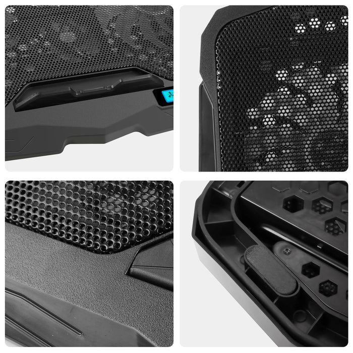 AGPTEK Gaming Laptop Cooling Pad Notebook Holder Compatible up to 17” Laptops/PS4/Router - Blue LED
