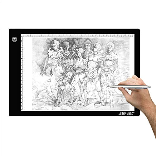 AGPtek HL0163-1-1 17-Inch LED Artcraft Tracing Light Pad Light Box For Artists,Drawing, Sketching, Animation, White