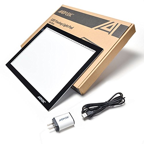 AGPtek HL0163-1-1 17-Inch LED Artcraft Tracing Light Pad Light Box For Artists,Drawing, Sketching, Animation, White