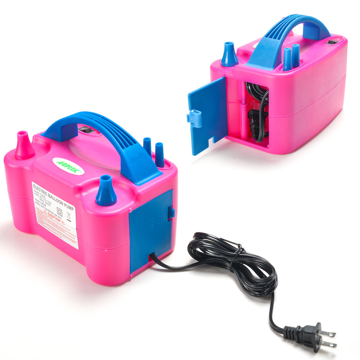 AGPtek Portable High Power Air Electric Balloon Pump with Two Nozzle Rose Red