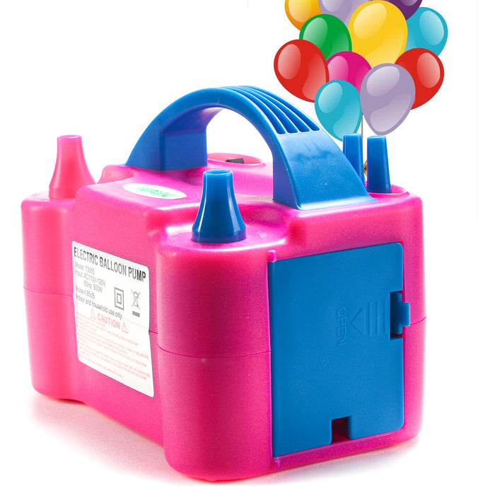 AGPtek Portable High Power Air Electric Balloon Pump with Two Nozzle Rose Red