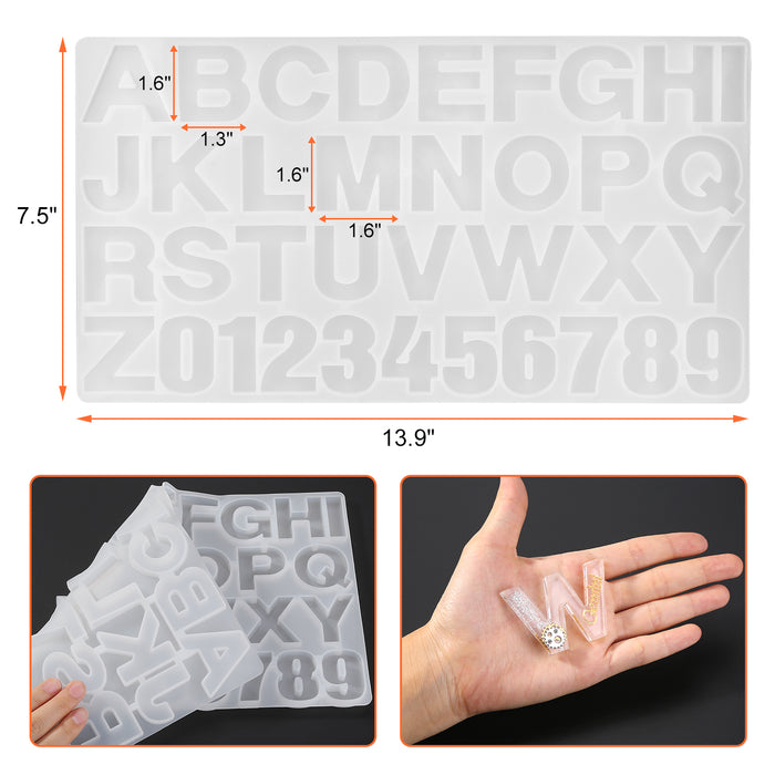 Alphabet Number Silicone Mould Set DIY Casting Mold Jewelry Making Craft