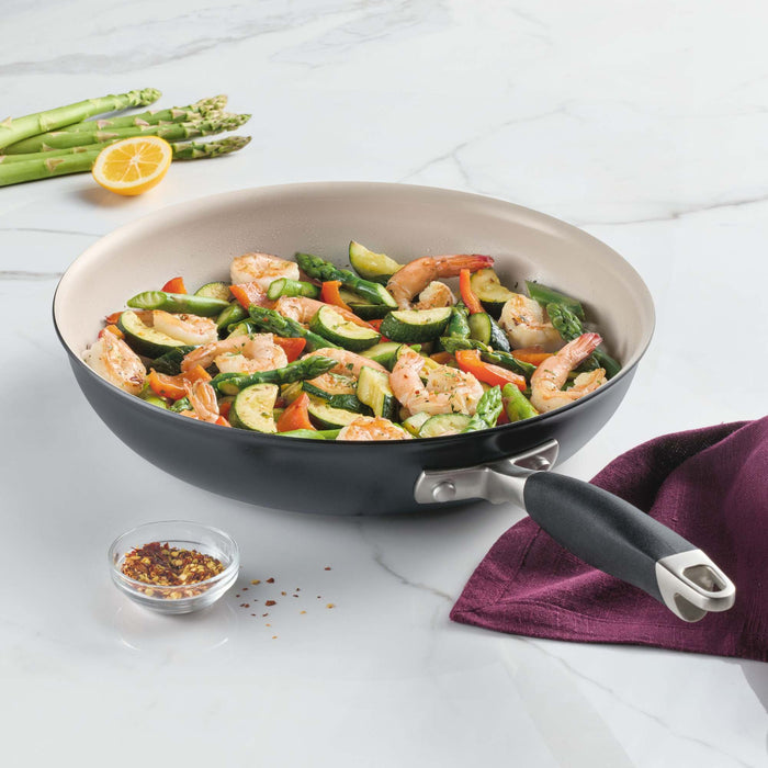 Product detail view: for searing, frying and everyday cooking – ceramic nonstick coating – Anolon Advanced Ceramic Nonstick Induction Frypan 30.4cm