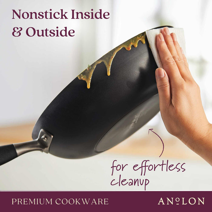 Styled lifestyle shot: for crepes and thin pancakes – hard-anodised aluminium – Anolon Advanced Home Nonstick Crepe Pan 24cm Onyx