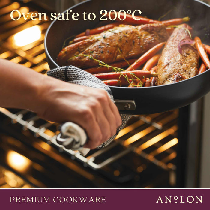 Close-up finish detail: for crepes and thin pancakes – hard-anodised aluminium – Anolon Advanced Home Nonstick Crepe Pan 24cm Onyx