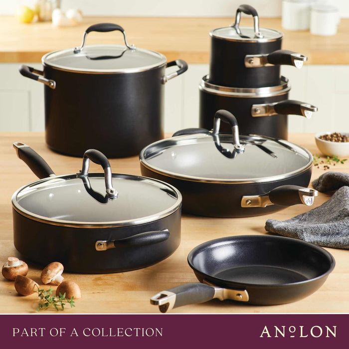 Size and scale view: for crepes and thin pancakes – hard-anodised aluminium – Anolon Advanced Home Nonstick Crepe Pan 24cm Onyx