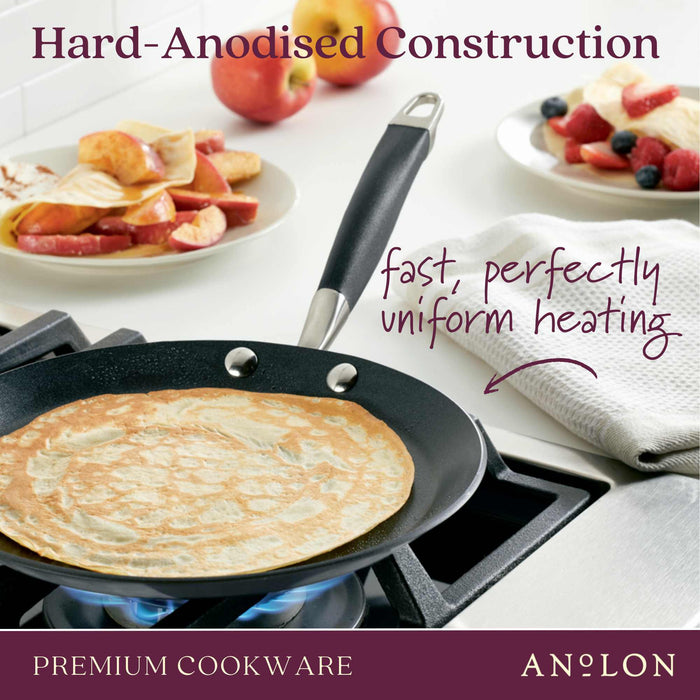 Product detail view: for crepes and thin pancakes – hard-anodised aluminium – Anolon Advanced Home Nonstick Crepe Pan 24cm Onyx