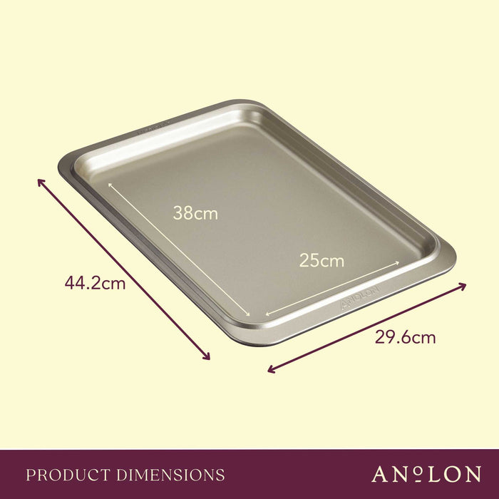 Product detail view: for roasting and sheet-pan baking – carbon steel – Anolon Ceramic Reinforced Medium Baking Tray 25cm x 38cm