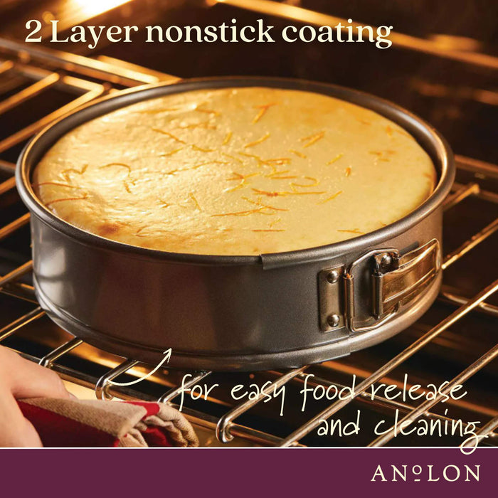 Additional angle: springform cake pan for cheesecake and layer cakes – carbon steel – Anolon Ceramic Reinforced Springform Pan 23cm