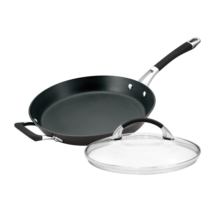 For searing, frying and everyday cooking – hard-anodised aluminium – Anolon Endurance+ Nonstick Induction Covered French Skillet 30cm