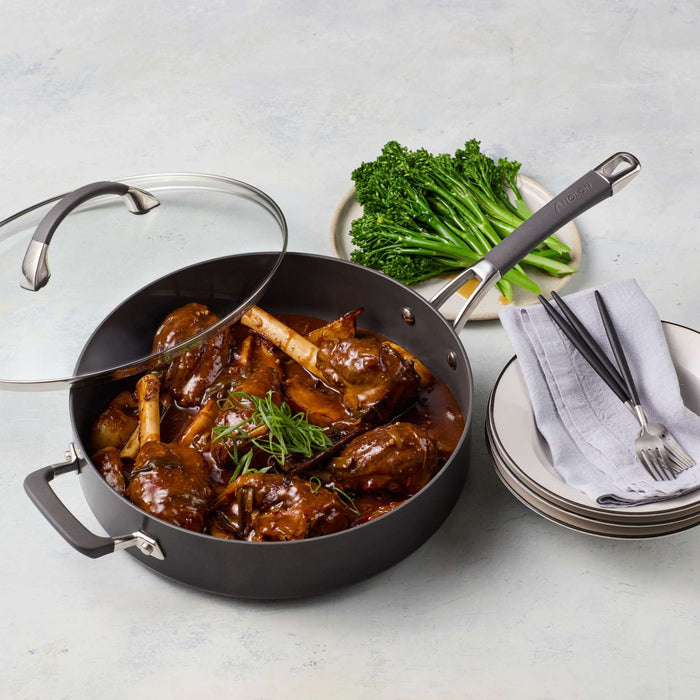 Product detail view: for braising and one-pot meals – hard-anodised aluminium – Anolon Endurance+ Nonstick Induction Covered Sauté 30cm/4.7L