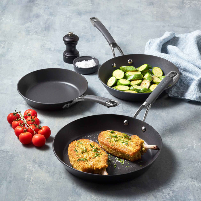 Product detail view: for searing, frying and everyday cooking – hard-anodised aluminium – Anolon Endurance+ Nonstick Induction Skillet Triple Pack 20/24/28cm