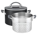 For soups, stocks and pasta – hard-anodised aluminium – Anolon Endurance+ Nonstick Induction Stockpot Bonus Pasta Insert 24cm/7.6L