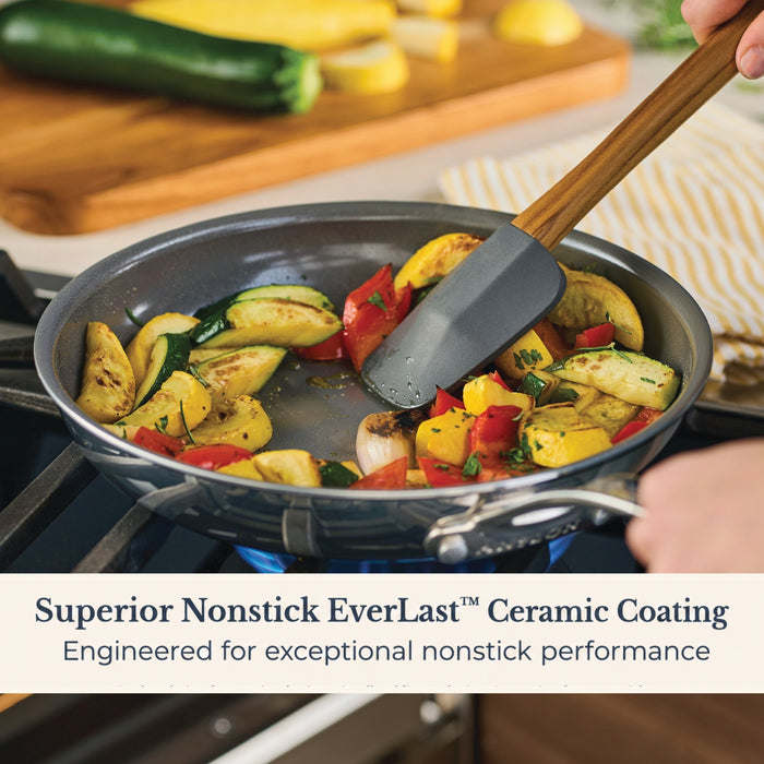 Additional angle: for searing, frying and everyday cooking – stainless steel – Anolon EverLast Ceramic Stainless Steel Induction Open Frypan 31cm