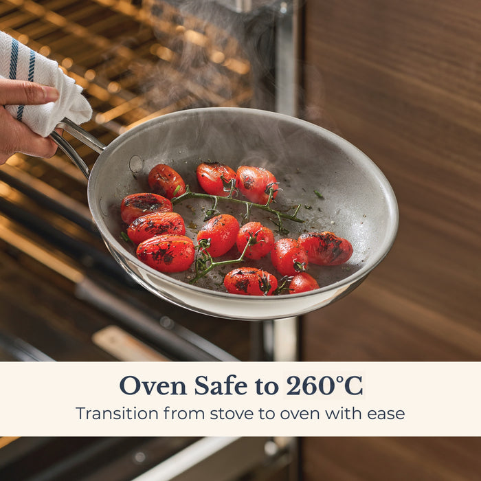 Product detail view: for searing, frying and everyday cooking – stainless steel – Anolon EverLast Ceramic Stainless Steel Induction Open Frypan 31cm