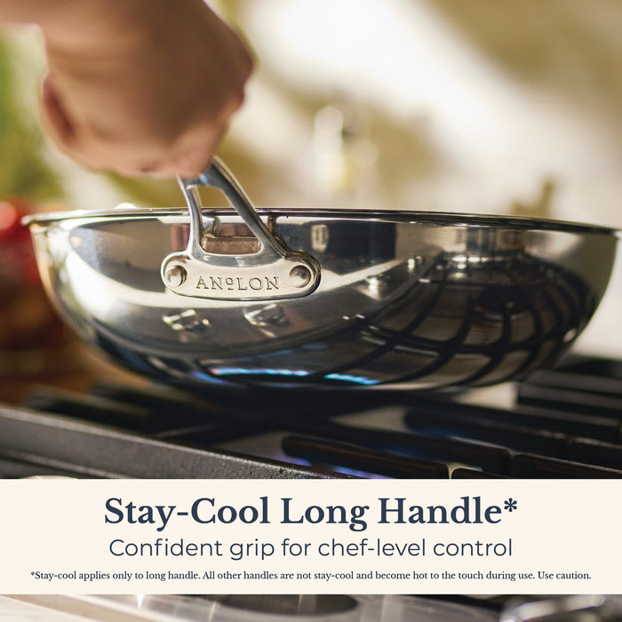 Full display view: for stir-frying and wok-style cooking – tri-ply clad stainless steel – Anolon EverLast Tri-Ply Clad Stainless Steel Induction Open...