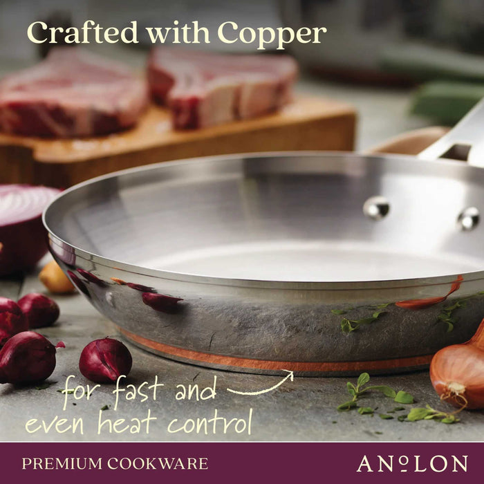 Additional angle: for searing, frying and everyday cooking – stainless steel with copper induction base – Anolon Nouvelle Copper Stainless Steel Induction...