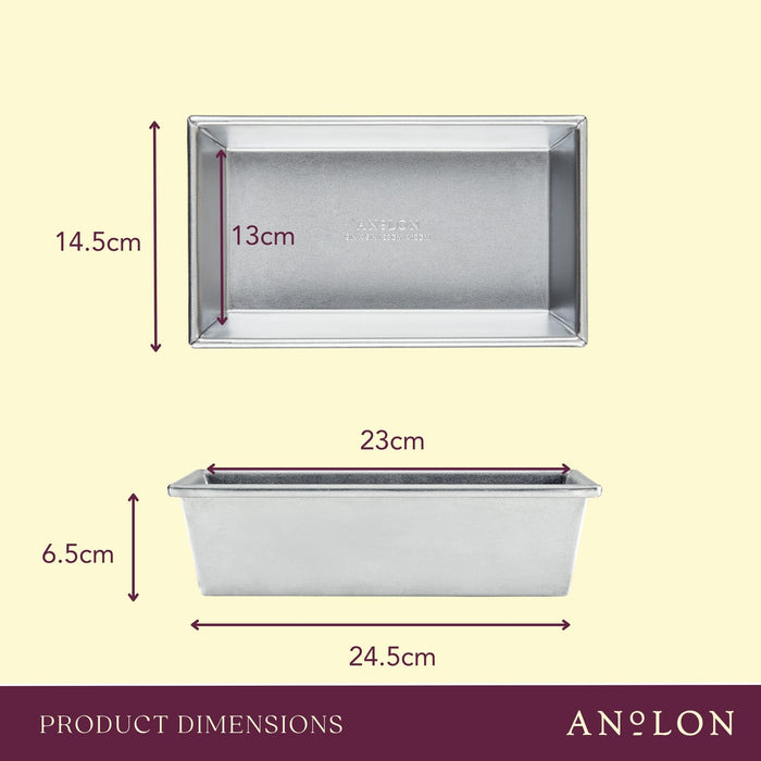 Size and scale view: for baking loaves and banana bread – alumised steel – Anolon Pro-Bake Loaf Pan 23 x 13cm