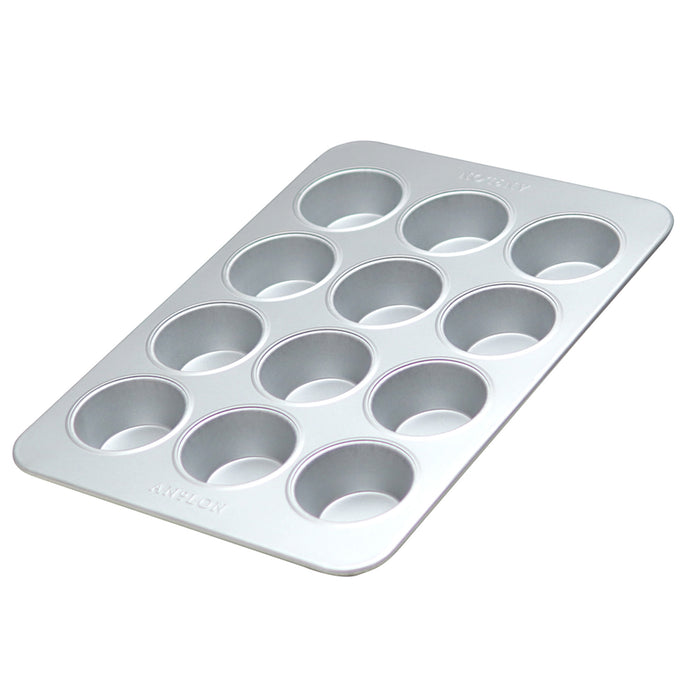 For baking muffins and cupcakes – alumised steel – Anolon Pro-Bake Muffin Pan 12 Cup