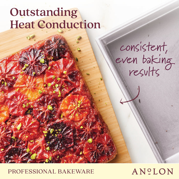 Styled lifestyle shot: for roasting and sheet-pan baking – alumised steel – Anolon Pro-Bake Rectangular Baking Tray 26 x 39cm