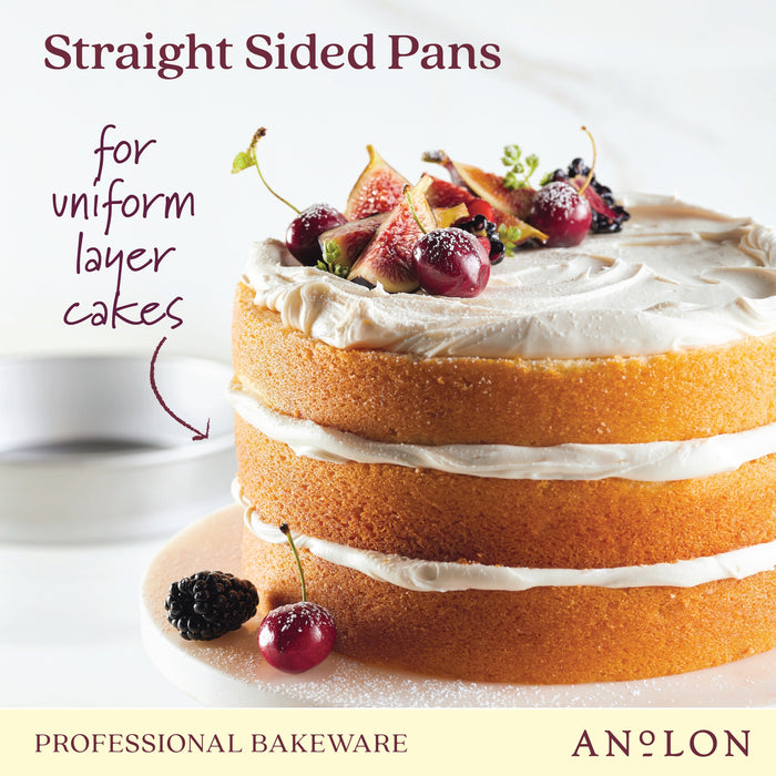 Full display view: springform cake pan for cheesecake and layer cakes – alumised steel – Anolon Pro-Bake Round Springform Pan 23cm