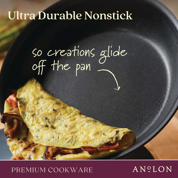 Additional angle: for searing, frying and everyday cooking – hard-anodised aluminium – Anolon Professional Nonstick Skillet 24cm