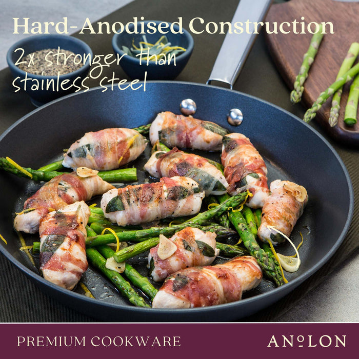 Full display view: for searing, frying and everyday cooking – hard-anodised aluminium – Anolon Professional Nonstick Skillet 24cm