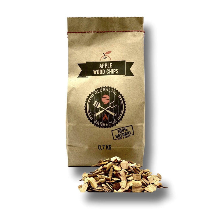 Apple wood smoking chips in paper bag for BBQ