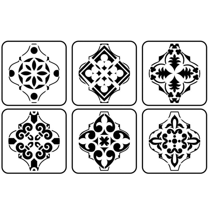 JRV Arabesque Mini Stencil - Set of 6 Durable Mylar Made in USA