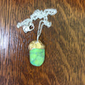 Artisan Made Green Rock Pendant Resembles a Gaspeite Handcrafted Necklace 1in x 1/2in