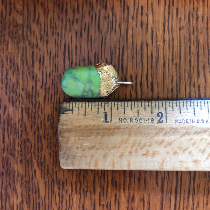 Artisan Made Green Rock Pendant Resembles a Gaspeite Handcrafted Necklace 1in x 1/2in