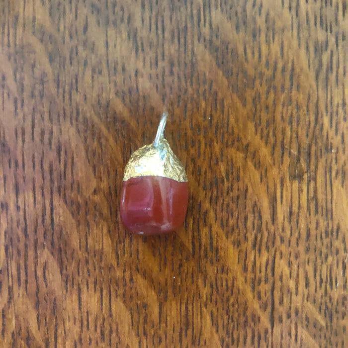 Artisan Made Rock Pendant Blood Red Resembles Red Jasper Handcrafted Necklace 1/2in x 1in