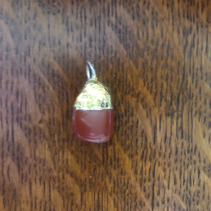 Artisan Made Rock Pendant Blood Red Resembles Red Jasper Handcrafted Necklace 1/2in x 1in