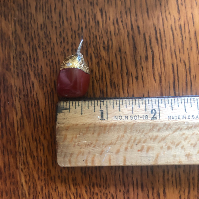 Artisan Made Rock Pendant Blood Red Resembles Red Jasper Handcrafted Necklace 1/2in x 1in