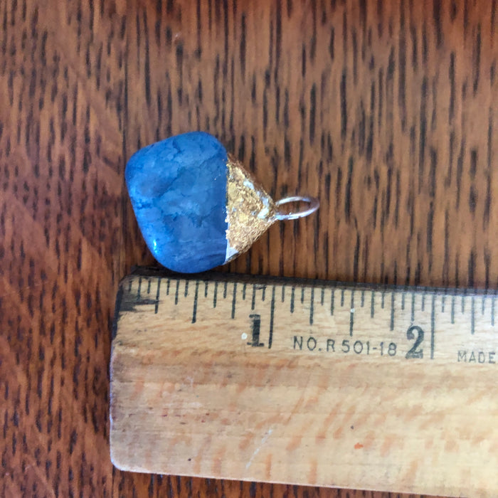 Artisan Made Rock Pendant Ocean Blue Handcrafted Necklace 1in x 1in